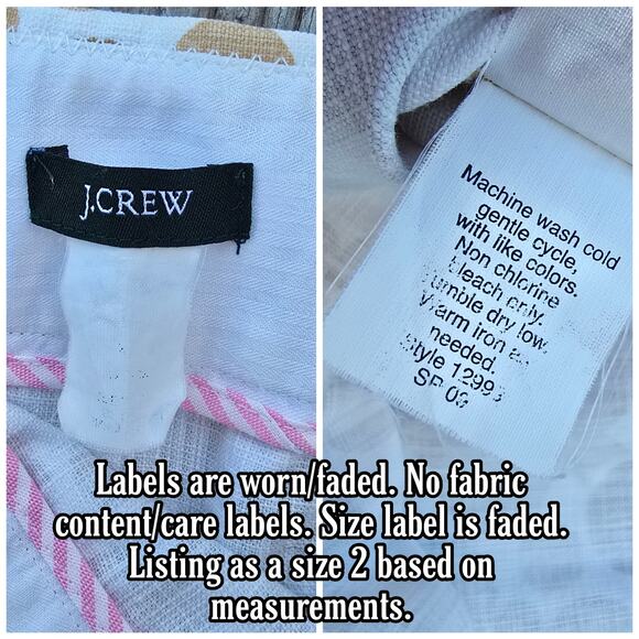 PolkaDot Mini Skirt Size 2 J.Crew Tan White Dots - Picture 2 of 5